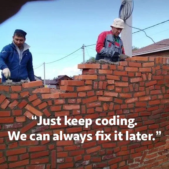 TypeScript Clean Architecture just fix it later meme